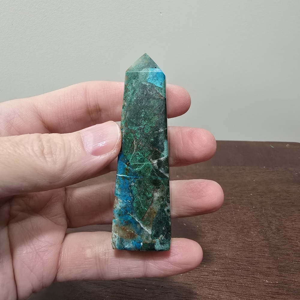 Chrysocholla and Malachite Crystal Tower